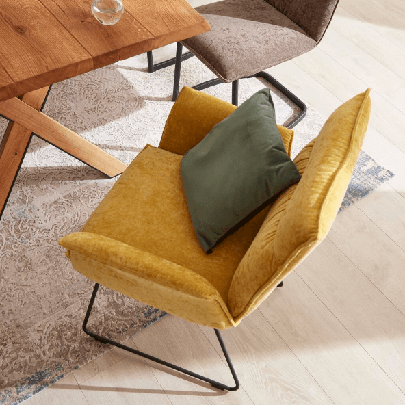 Factory Style moderner Polster Stuhl im Esszimmer mit Velours