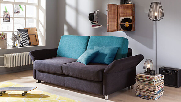 Multifunktionales Möbel - Schlafsofa - viel Komfort auf kleinstem Raum.