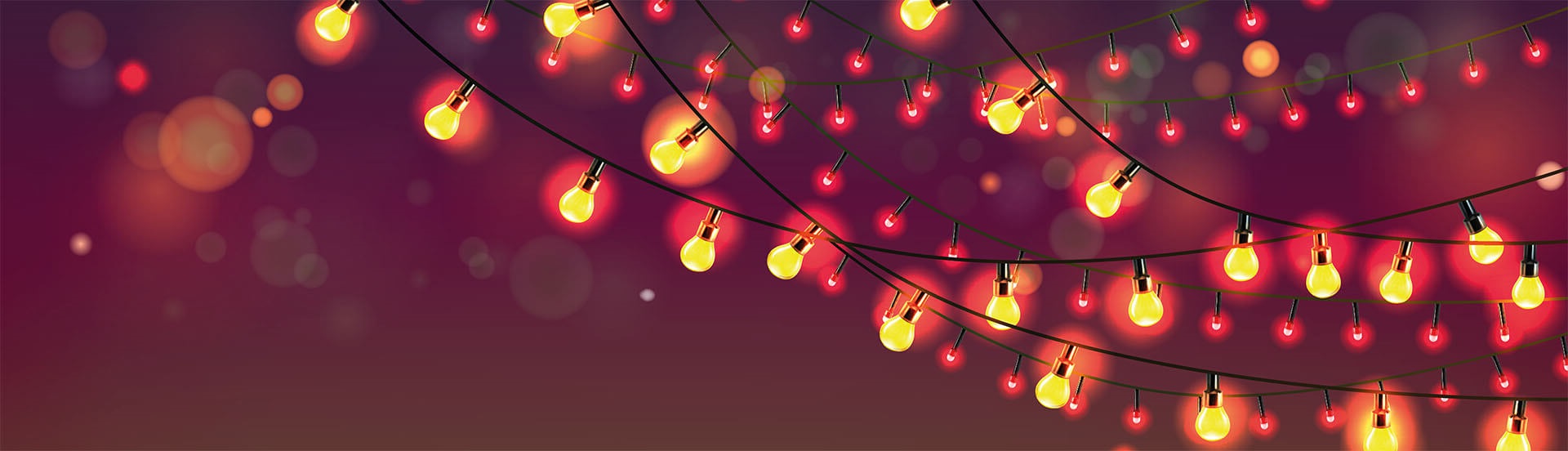 Headermotiv zum LateLightShopping bei Möbel GUNST: viele Lichterketten an einem Nachthimmel.