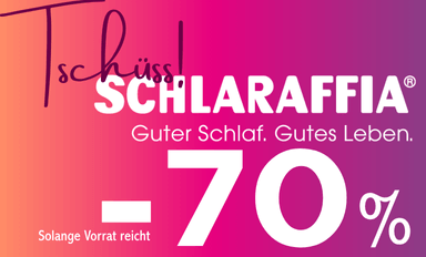Werbemotiv zur Rabatt-Aktion "Schlaraffia - 70%"