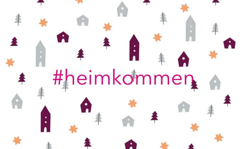 Postkartenmotiv Nummer 1 der GUNST-Weihnachtskampagne #heimkommen.